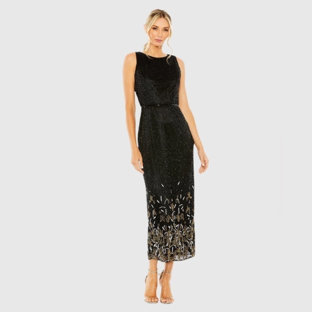 MAC DUGGAL 5796 NWT High Neck Embellished Column Dress